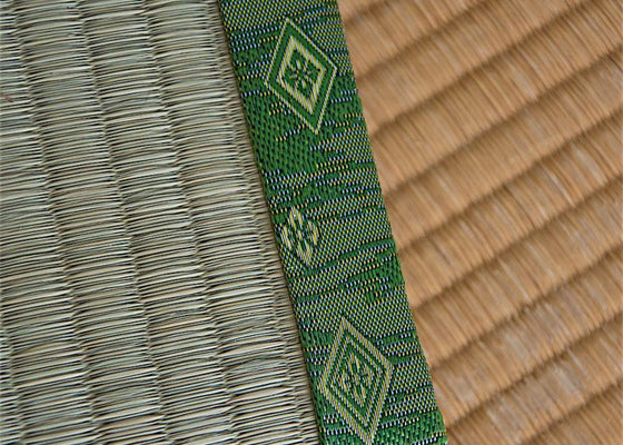 authentic japanese tatami mats with green patterns