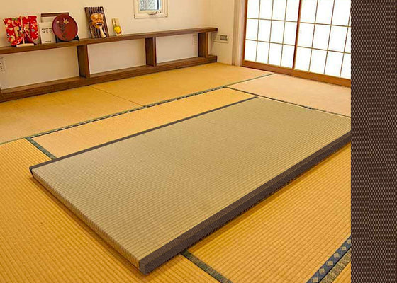 Tatami mat full size brown with side borders