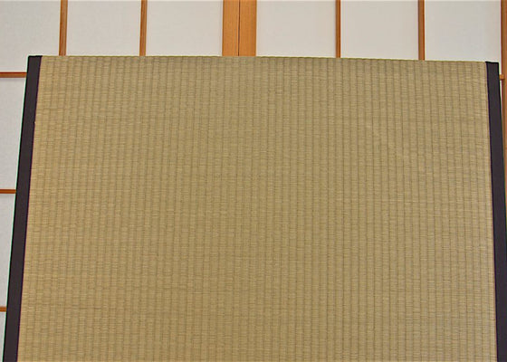 authentic japanese tatami mats with brown patterns