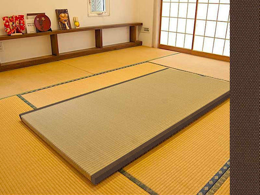 Tatami mat full size brown with side borders